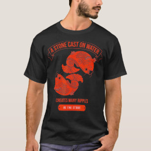Camiseta Chino Rojo Koi Fish Farolita Sabiduría Asiática