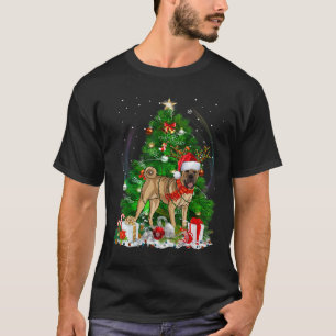 Camiseta Chino Shar pei Árbol de Navidad Luz Pajama Perro X