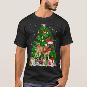 Camiseta Chino Shar pei Árbol de Navidad Luz Pajama Perro X