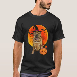 Camiseta Chino Shar-Pei Perro Halloween Jack O Lantern Pump