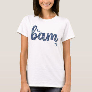 Camiseta Chinoiserie Classic Bam Mahjong Tile Design Blue