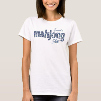 Camiseta Chinoiserie Floral Azul Mahjong Personalizado