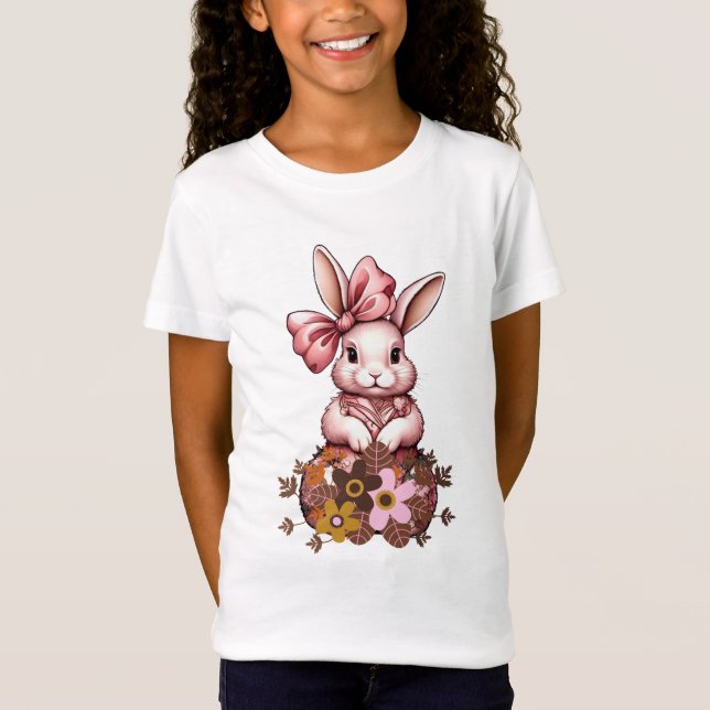 Camiseta Chinoiserie Floral Bunny - Elegante conejo rosado  (Anverso)