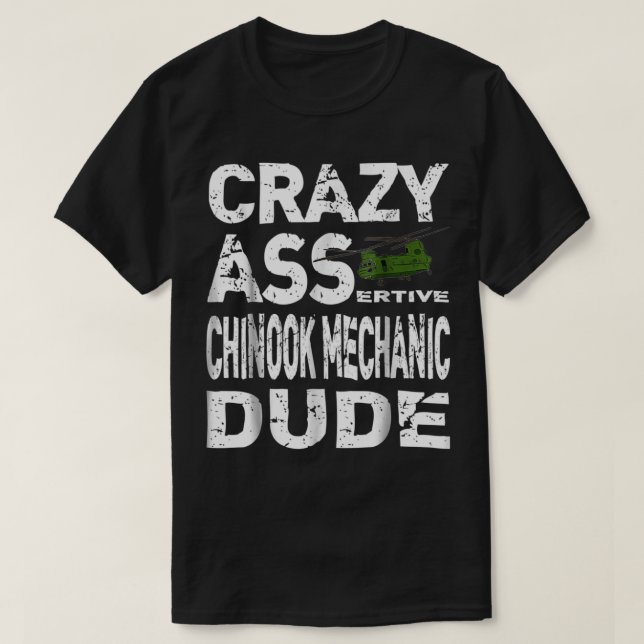 Camiseta Chinook Helicopter Mechanic Dude Ch47 Gift Asserti (Diseño del anverso)