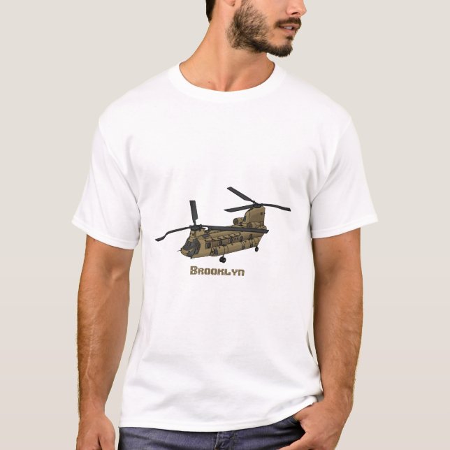 Camiseta Chinook military helicopter illustration (Anverso)