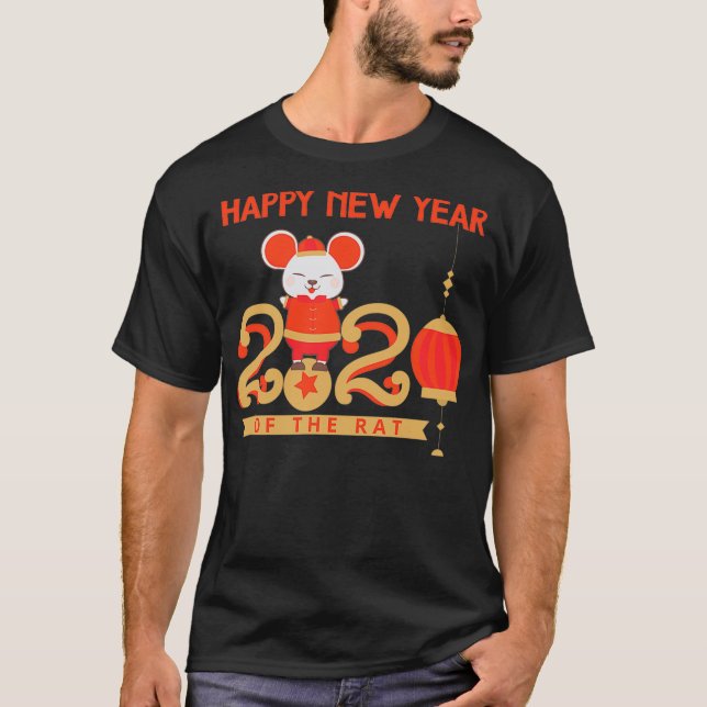 Camiseta Chinos felices Año Nuevo de la Rata 2020 (Anverso)