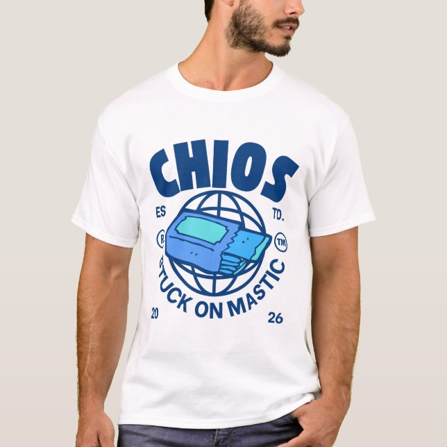 Camiseta Chios: stuck on mastic (Anverso)