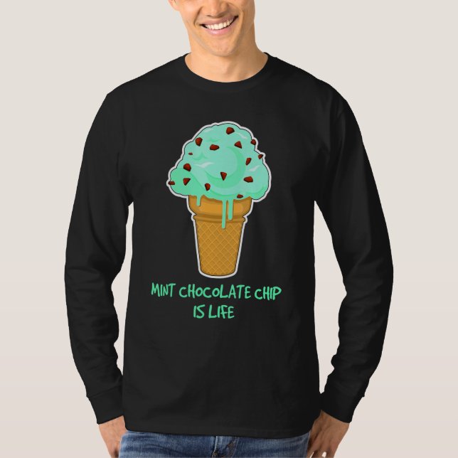 Camiseta Chip de chocolate de leche de crema de hielo de la (Anverso)