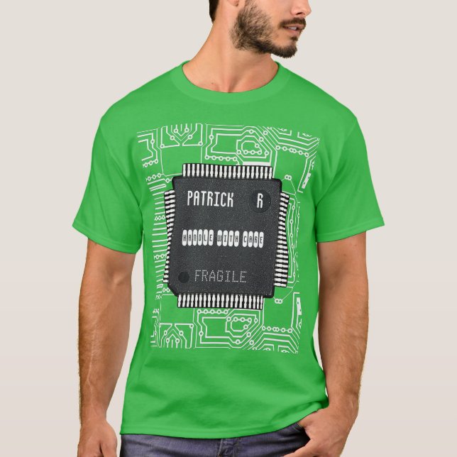 Camiseta Chip en la placa de circuito impresa con su nombre (Anverso)