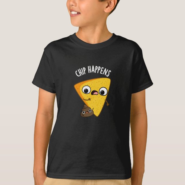 Camiseta Chip Happens Funny Poop Pun (Anverso)