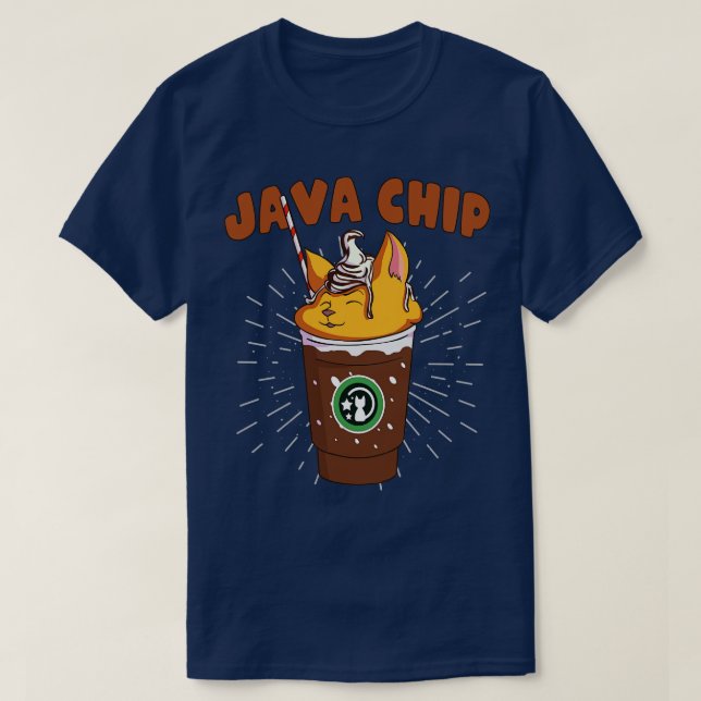 Camiseta Chip Java Catpuccino Funny Kitty Frappuccino Cat J (Diseño del anverso)