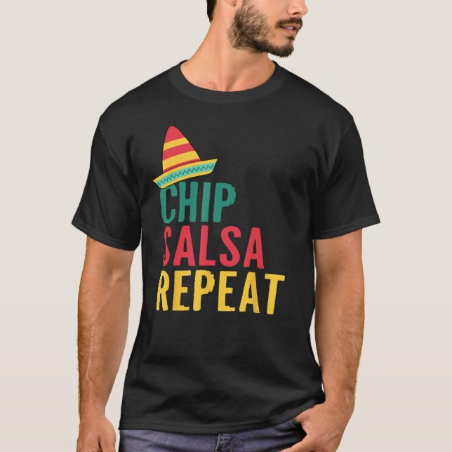 Camiseta Chip Salsa Repeat (Anverso)