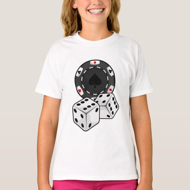 Camiseta Chip y dados para Poker (Anverso)