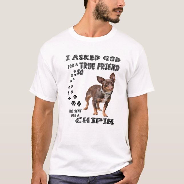 Camiseta Chipin Quote Mom Minchi Dad Print, Min Pin Chihuah (Anverso)
