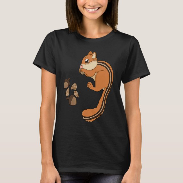 Camiseta Chipmunk Eating Nuts  Nuts  For Kids (Anverso)