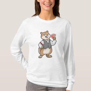 Camiseta Chipmunk en Poker con tarjetas de póker