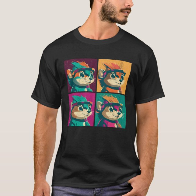 Camiseta Chipmunk Pop Illustration Colorful Animal Women (Anverso)