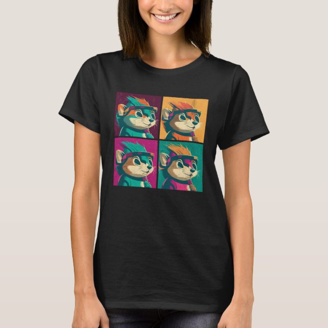 Camiseta Chipmunk Pop Illustration Colorful Animal Women (Anverso)