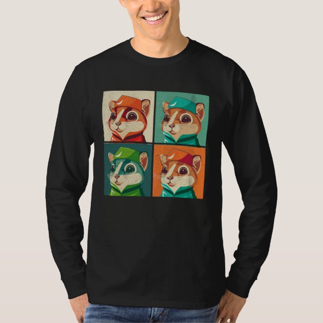 Camiseta Chipmunk Pop Illustration Colorful Animal Women  4 (Anverso)