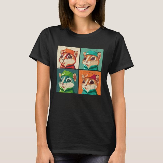 Camiseta Chipmunk Pop Ilustracion Colorful Animal Women 4 (Anverso)