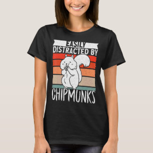Camiseta Chipmunk Retro Vintage Distraído Fácilmente Por Ch