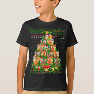 Camiseta Chipmunk Xmas árbol de alumbrado Santa Chipmunk Ug