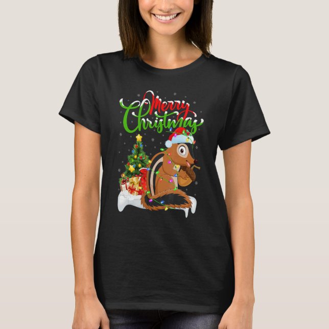 Camiseta Chipmunk   Xmas Decorations Santa Chipmunk Christm (Anverso)