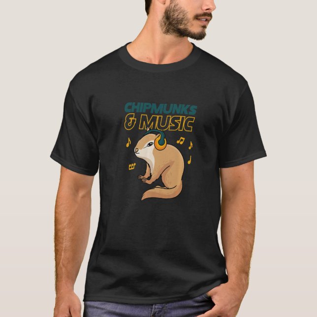 Camiseta Chipmunks Y Music Notes: El Músico Clef Squirrel (Anverso)