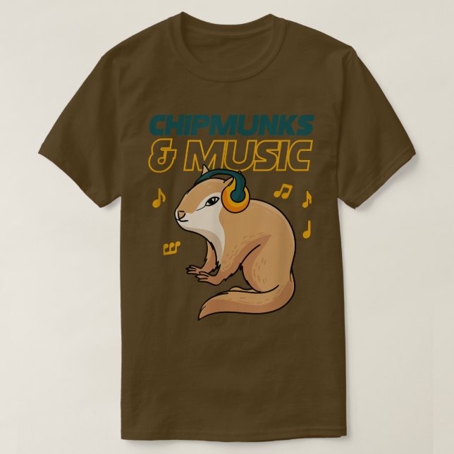 Camiseta Chipmunks Y Music Notes: Músico Clef Squirrel 2 (Diseño del anverso)
