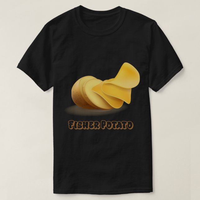 Camiseta Chips, papa divertida, papa de pescador (Diseño del anverso)
