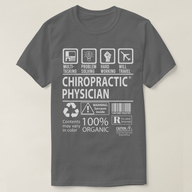 Camiseta Chiropractic Physician Multitasking Job Gift Item (Diseño del anverso)
