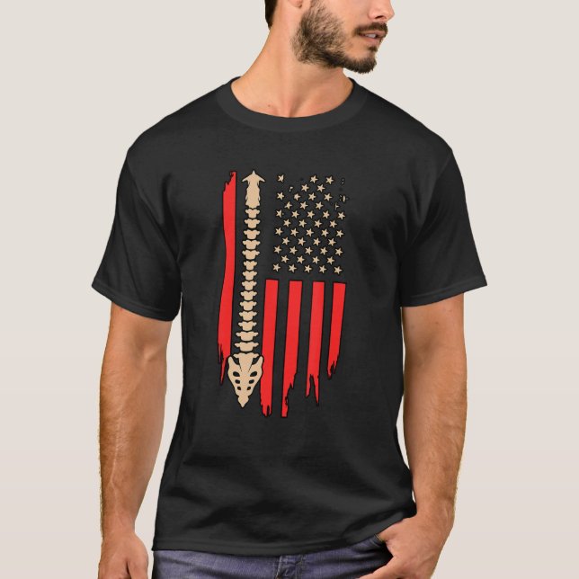 Camiseta Chiropráctico Bandera De Ee.Uu. Chiropractor Ciruj (Anverso)