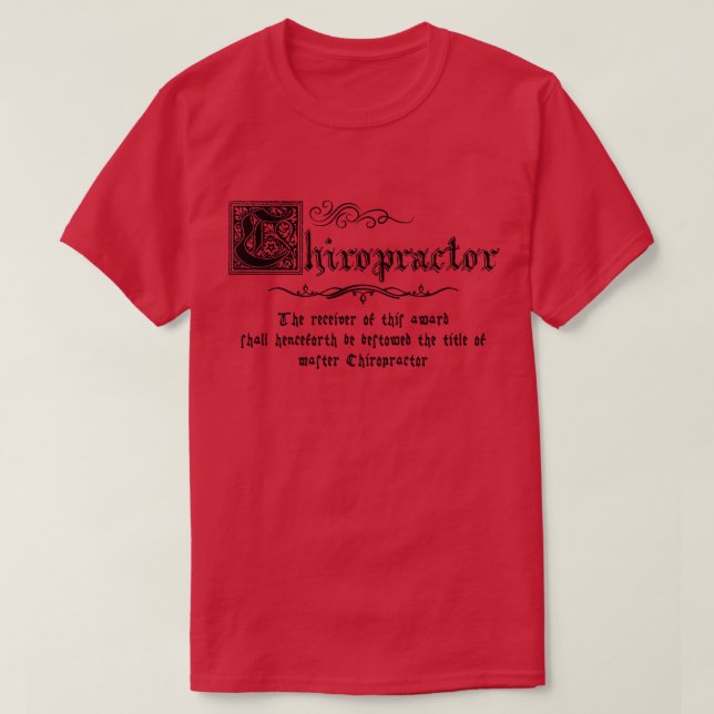 Camiseta Chiropráctico maestro medieval (Diseño del anverso)