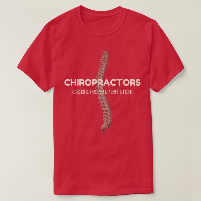 Camiseta Chiropractico TChiros agrietando personas a la izq (Diseño del anverso)