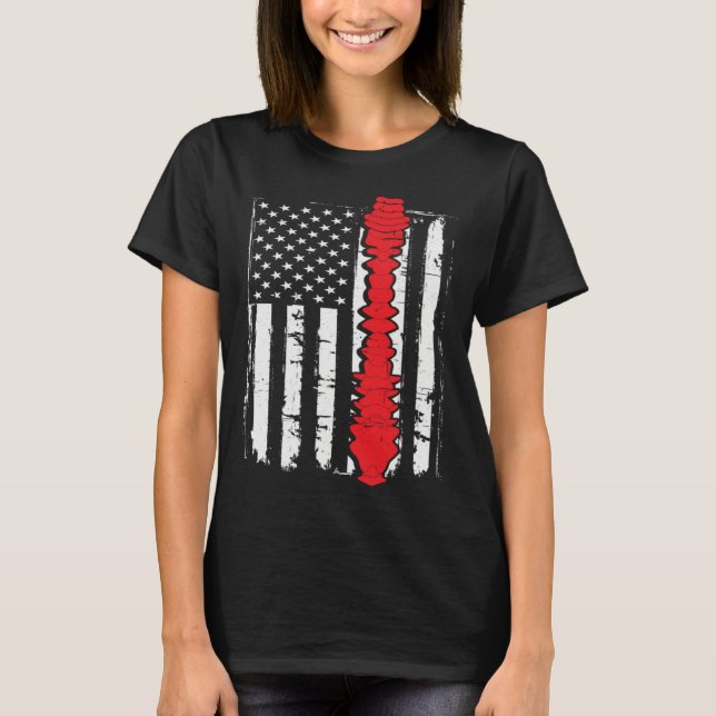 Camiseta chiropractors USA Flag spines for chiropractic (Anverso)