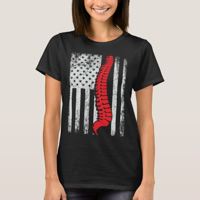 Camiseta chiropractors USA Flag spines for chiropractic  1 (Anverso)