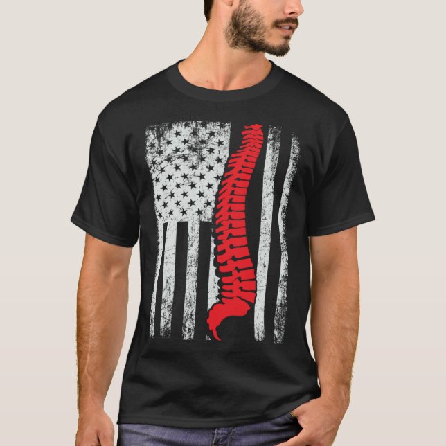 Camiseta chiropractors USA Flag spines for chiropractic  1 (Anverso)