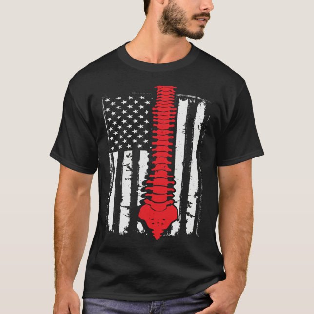 Camiseta chiropractors USA Flag spines for chiropractic  2 (Anverso)