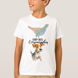 Camiseta Chirp en compañerismo" Caricatura Dog acuarela