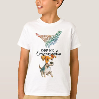 Camiseta Chirp en compañerismo" Caricatura Dog acuarela