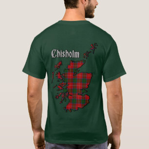 Camiseta Chisholm Clan Badge & Tartan w/Motto