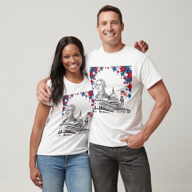 Camiseta Chispas doradas de julio blanco (Unisexo)