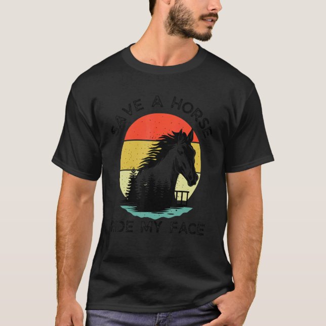 Camiseta Chiste Adulto De Caballo Salven A Un Caballo En Mi (Anverso)