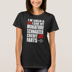 Camiseta Chiste artístico Schnauzer Fart en miniatura para