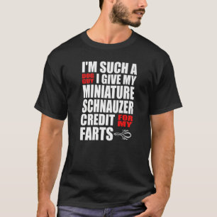 Camiseta Chiste artístico Schnauzer Fart en miniatura para