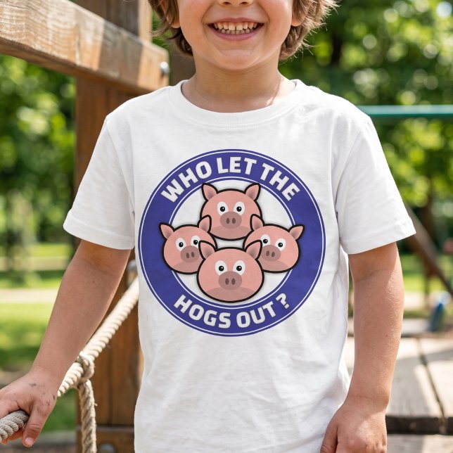 Camiseta Chiste de Cerdo de Dibujos Animados - Quién Dejó q (Subido por el creador)