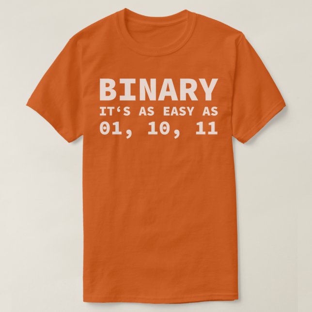 Camiseta Chiste De Código Binario De Computadora Para El De (Diseño del anverso)