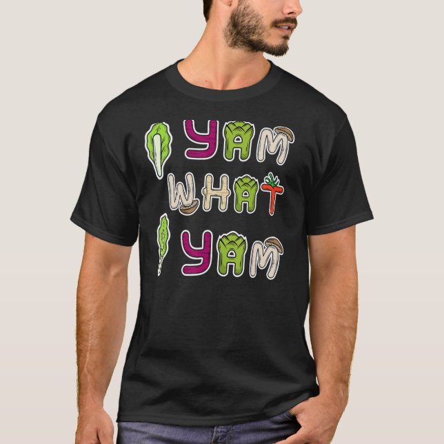 Camiseta Chiste De Comida Yam Lo Que Yam Patata Dulce Y Veg (Anverso)
