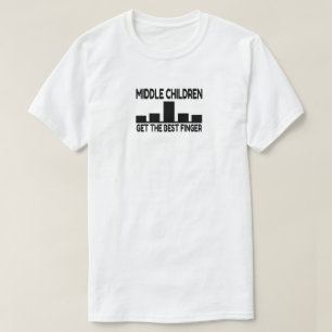 Camiseta Chiste de Dedo Medio de Niños de Cinco Niños