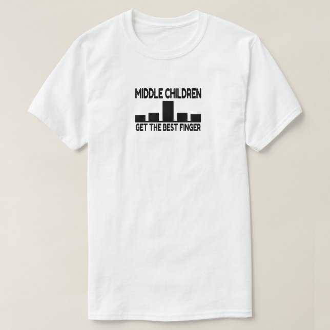 Camiseta Chiste de Dedo Medio de Niños de Cinco Niños (Diseño del anverso)